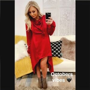 NanaMacs Oversized Red Tunic Sz S